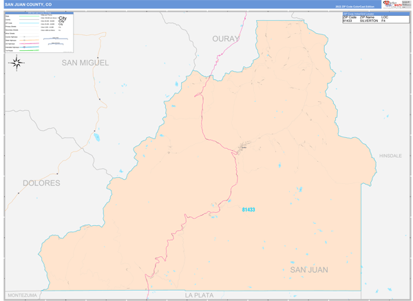 San Juan County, CO Wall Map